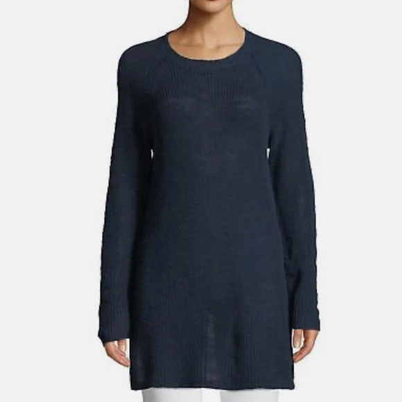 Eileen Fisher Slub Tunic Knit Sweater  Linen Blend Size Medium - Picture 1 of 9